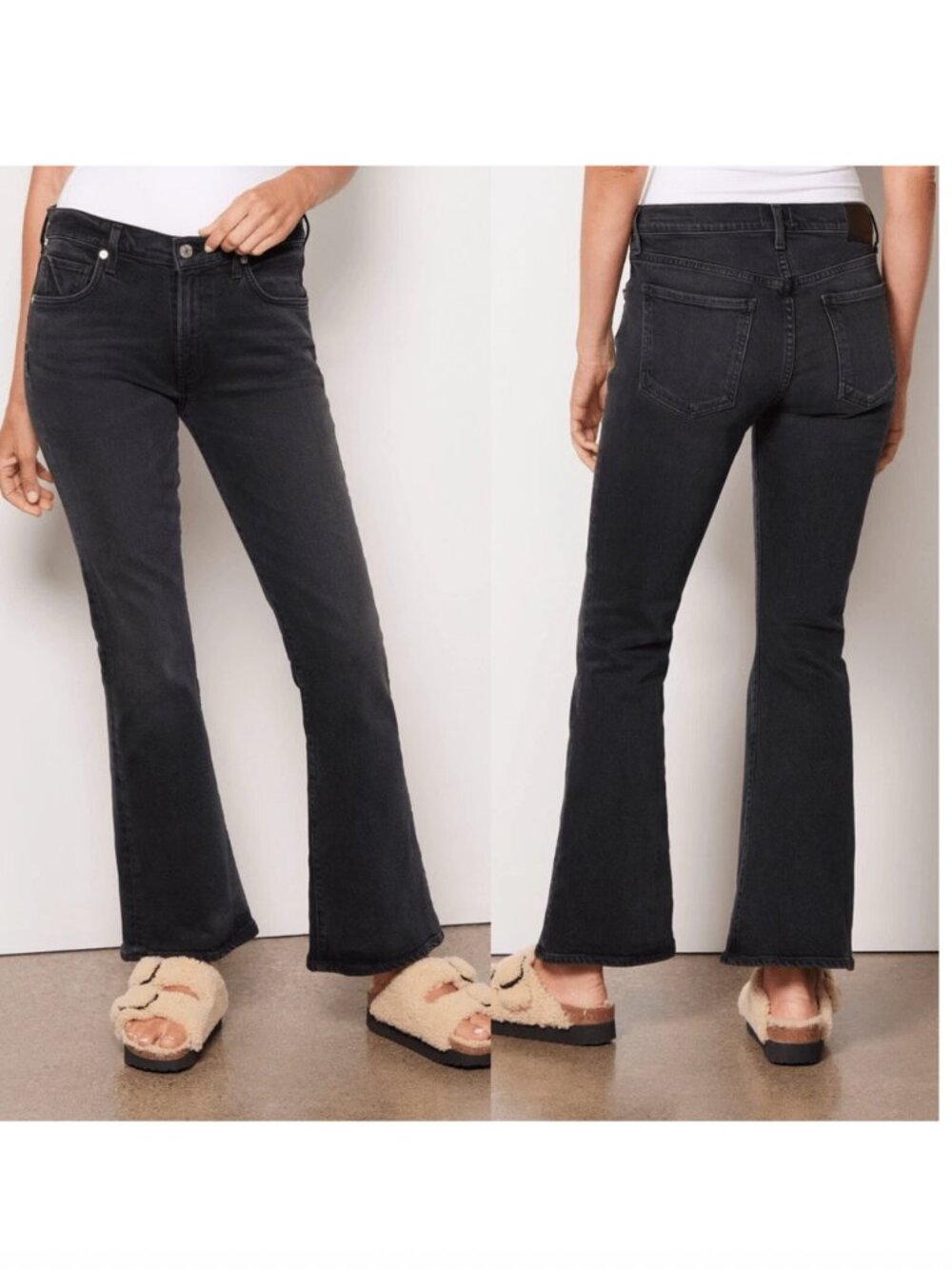 Citizens of Humanity Emannuelle Bootcut Jeans in Black Ink Wash